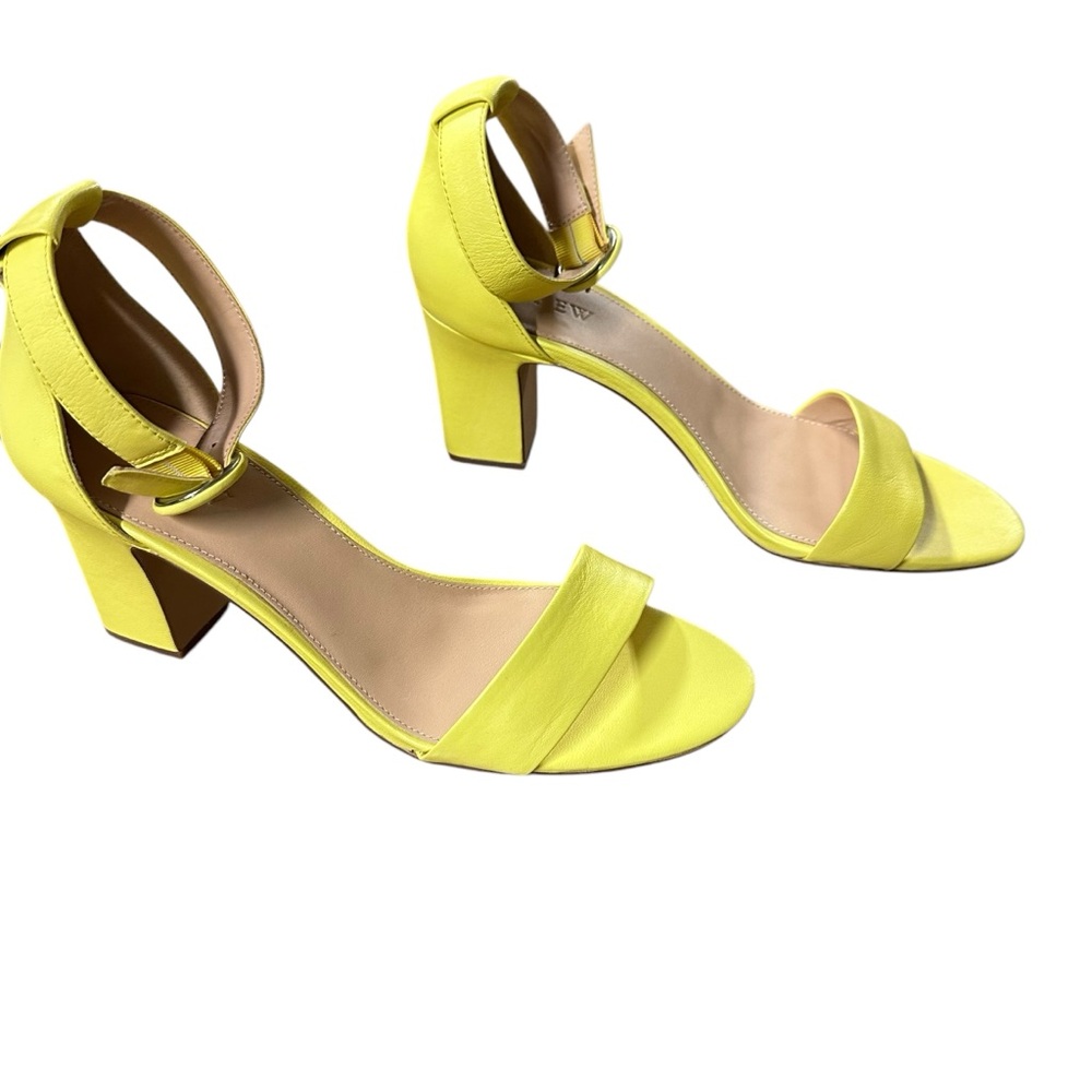 J. Crew Yellow Heels Remi Solid Buckle High Heel Sandal Block Ankle Strap 9.5